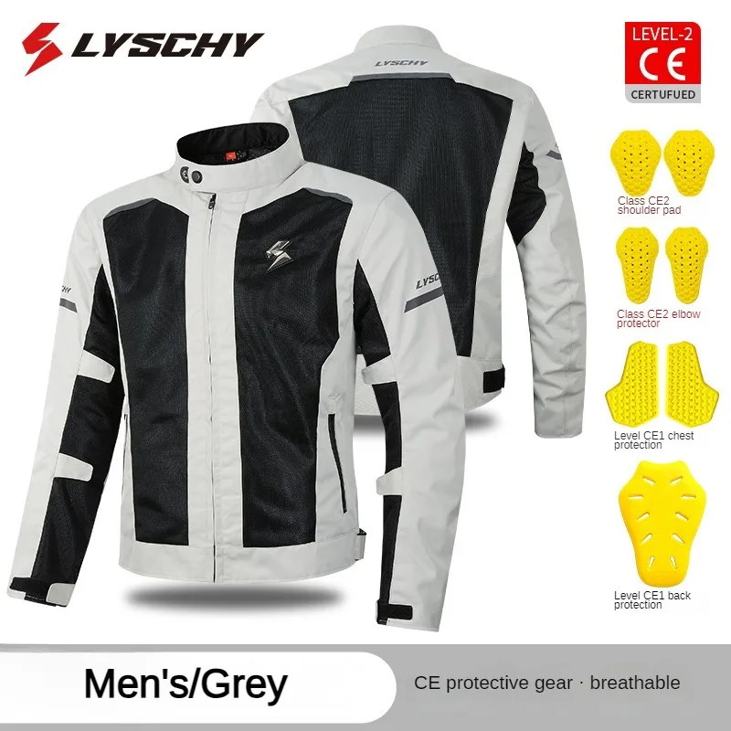 

Lyschy Summer Motorcycle Riding Suit Mesh Breathable CE Anti-drop Protective Gear Couple Locomotive Suit Men and Women