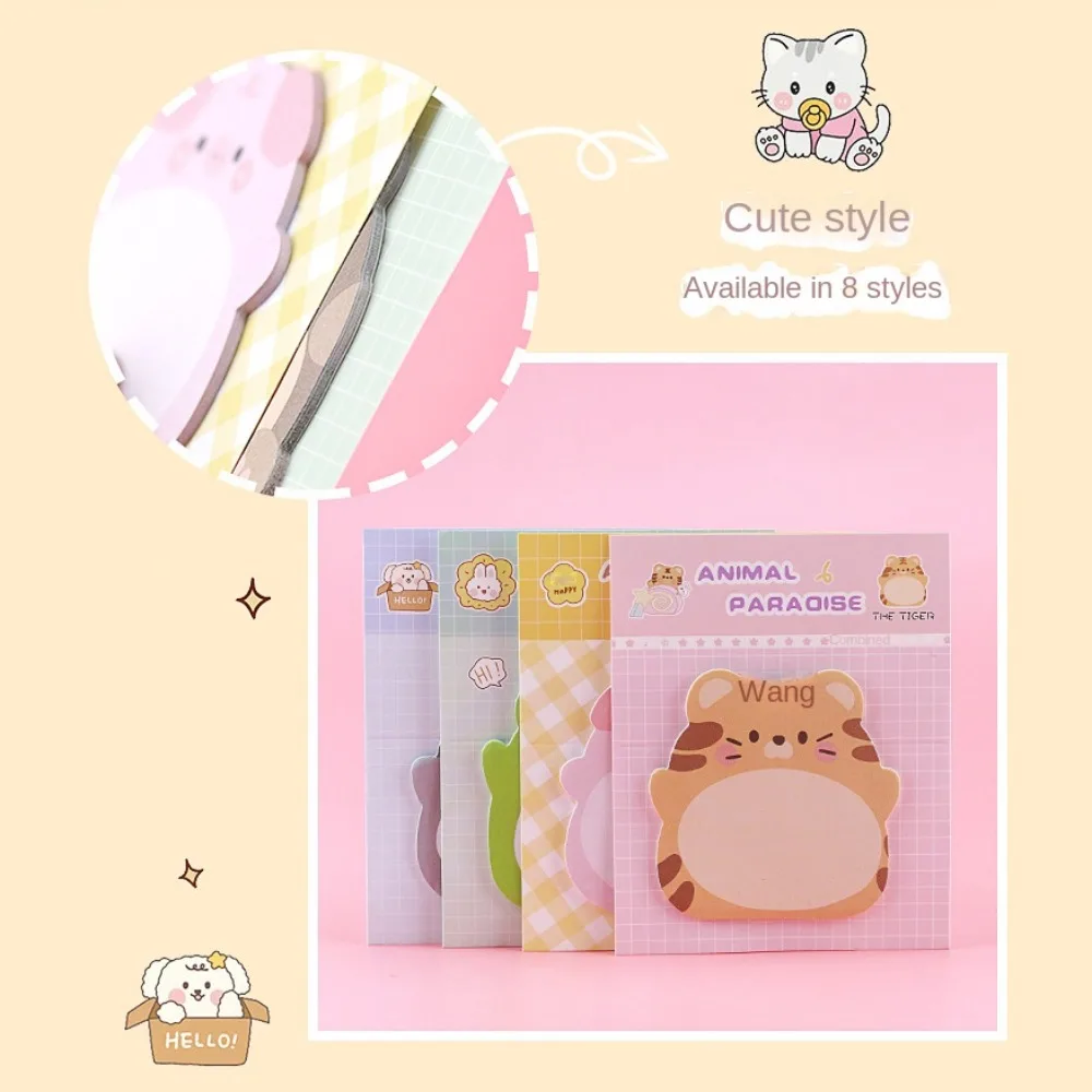 Self-stick Notes Animal Sticky Notes Thickened Stickers Penguin Cartoon Adhesive Memo Pads Bear Rabbit