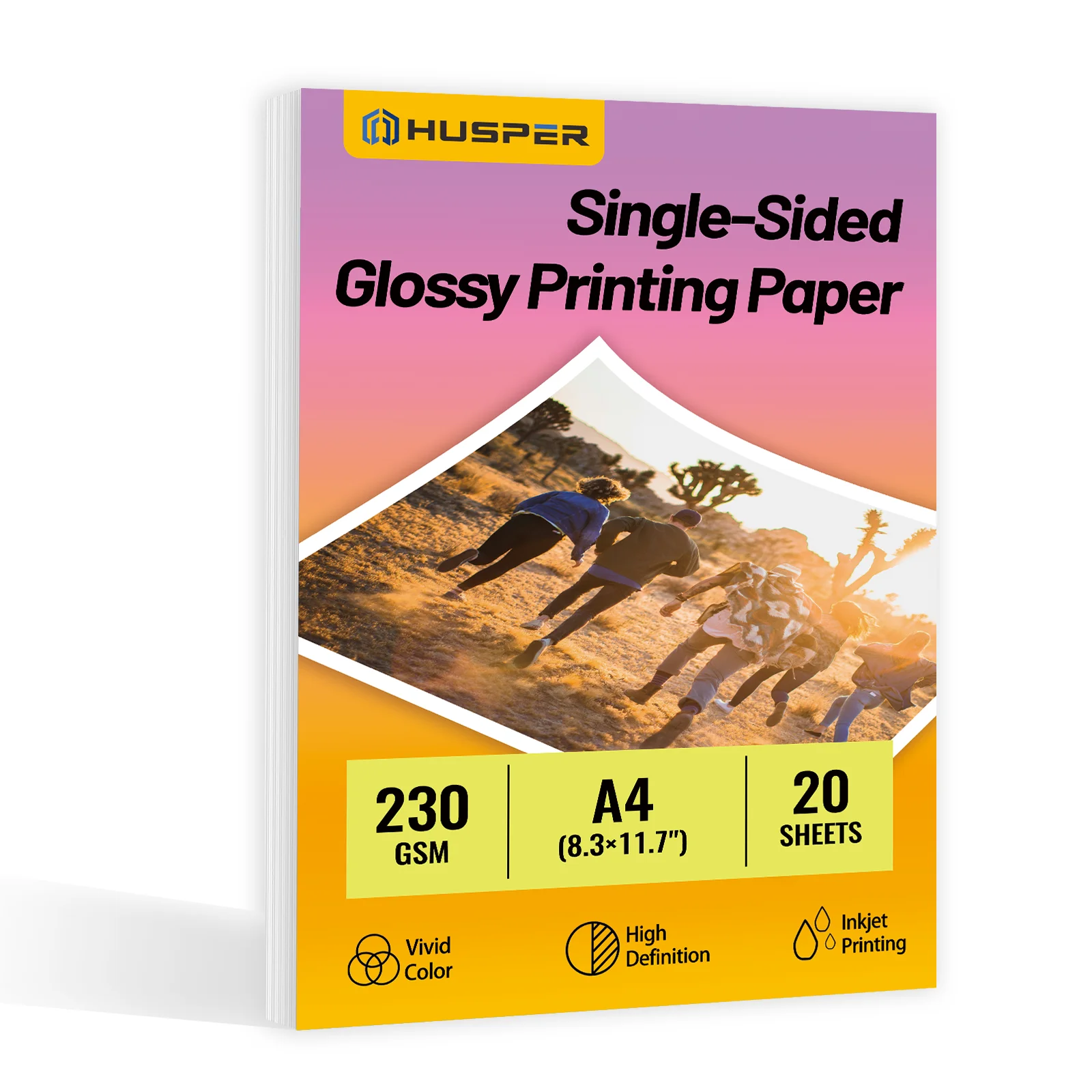 A4 Size 230gsm Glossy Thick Printing Photo Paper 20 Sheets  , 60lb Inkjet Printing Paper/Flyer Paper/Photo Photo Paper-By HUSPER
