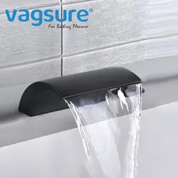 Gold/Matte Black Color Bathtub Waterfall Spout Bathtub Waterfall Inlet Faucet Handle Shower Switch Valve Stainless Steel