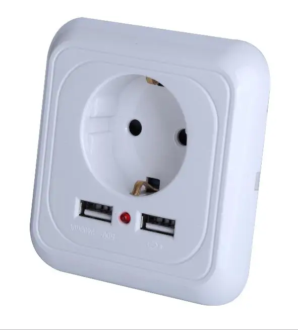 

Розетка настенная с usb-портами, 250 А, 16 А, В
