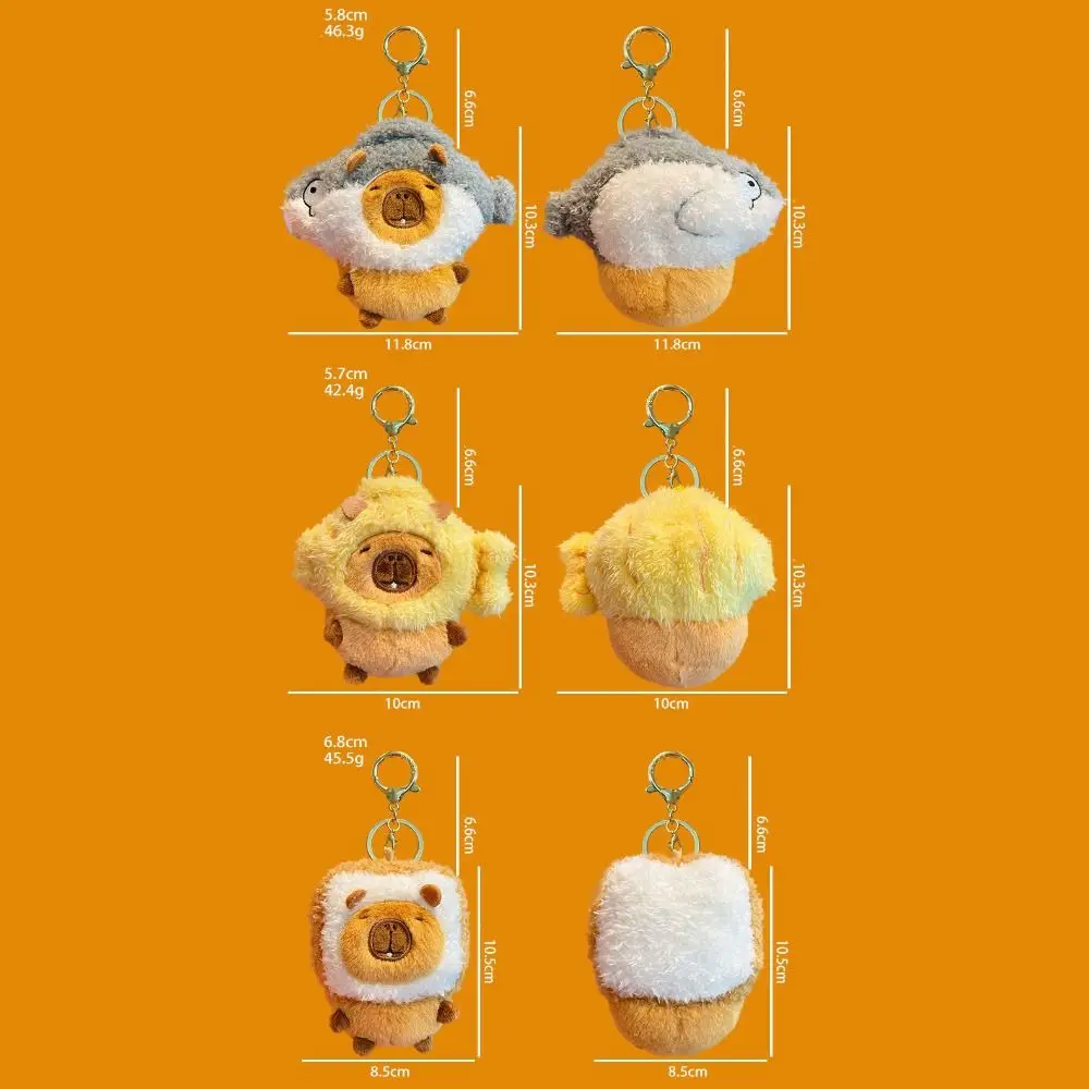 Stuffed Doll Capybara Plush Keychain Plush Carton Animals Capybara Plush Bag Pendant Cute Soft Fluffy Capybara Plush Keyring