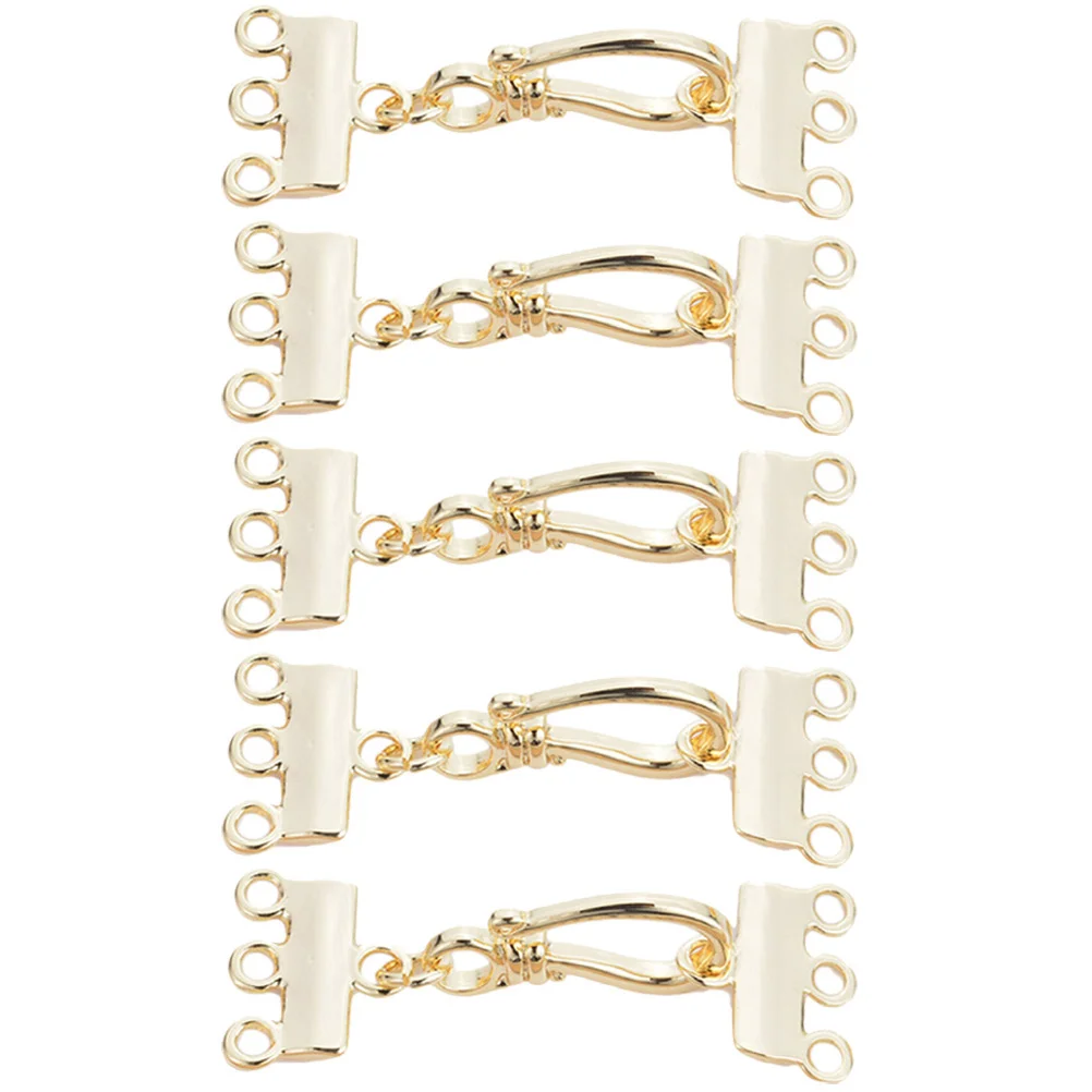 

5 Pcs Jewelry Accessories Necklace Clasps Connectors for Multiple Necklaces Bracelet DIY Buckle Connection Buckles Copper