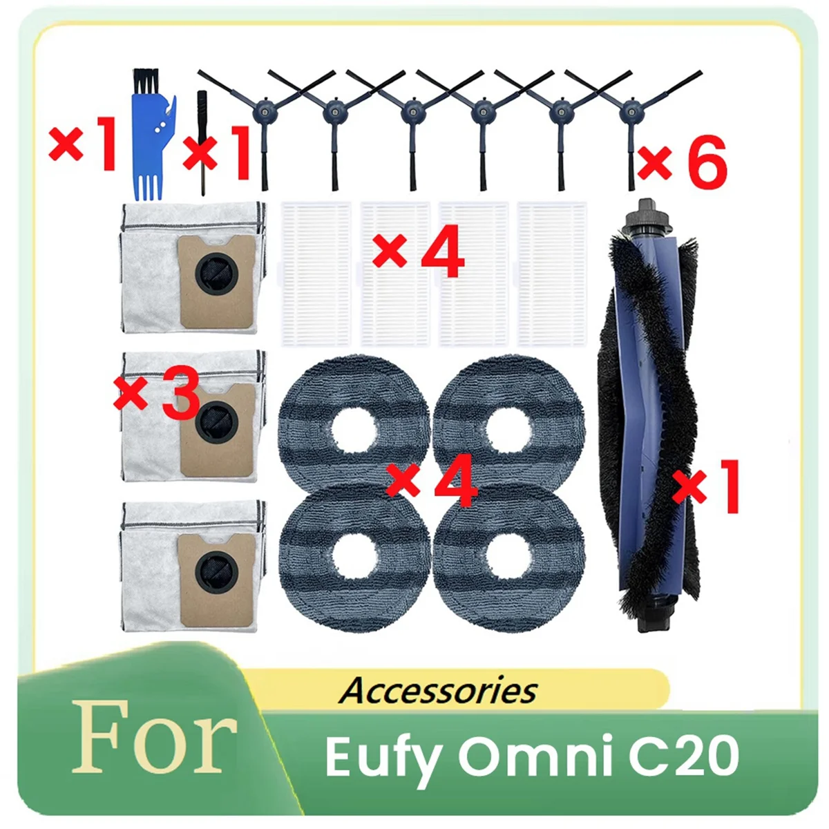 

Hot sale For PVCR 6001 IQ Home Aqua Sweeping Robot Accessories Cleaner Parts Replacement Main Side Brush Mop Filter