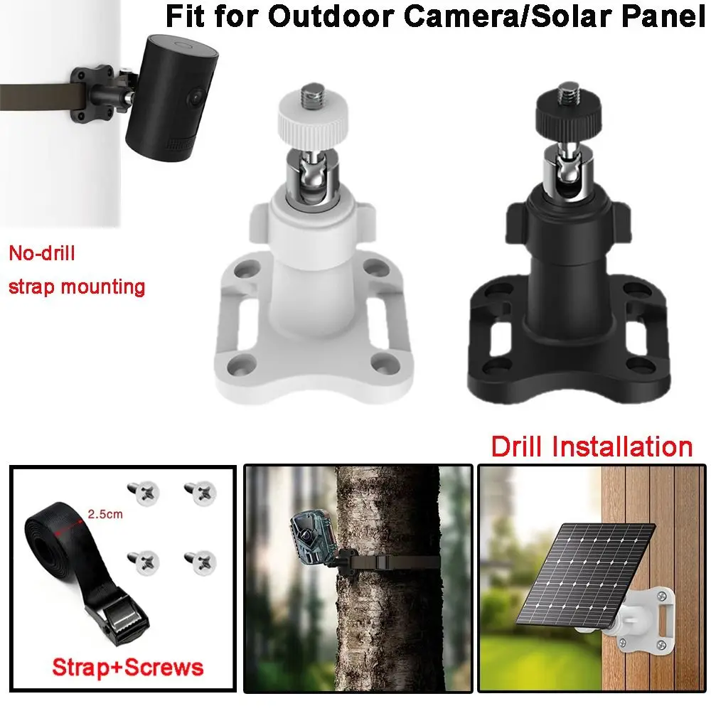 Outdoor Accessories Adjustable Solar Panel Mount Bracket Universal No Drill Outdoor Camera Holder Tree Strap Mount Tree Mounting