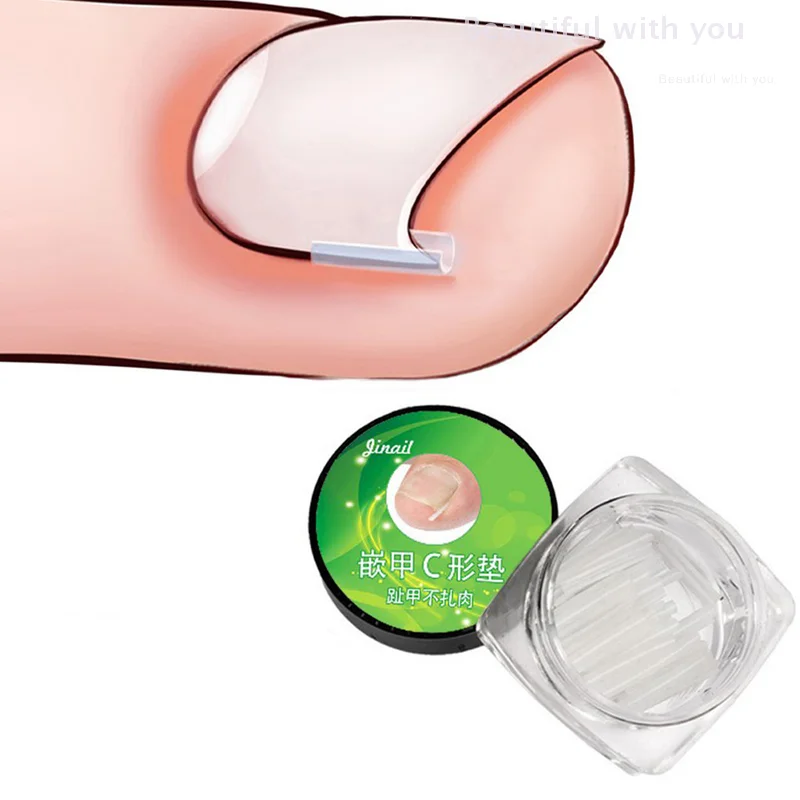 10 unids/pack Clip alisador de uñas de los pies herramienta de corrección de uñas encarnadas tratamiento de uñas parche elástico pegatina cuidado de los pies pedicura