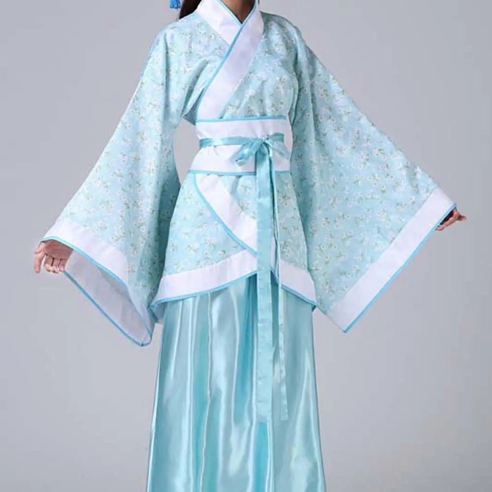 Stage Costumes Chinese Hanfu Skirt Flower Embroidery Performance Cosplay Dress Chinese Ancient Dress Han Tang Dynasty