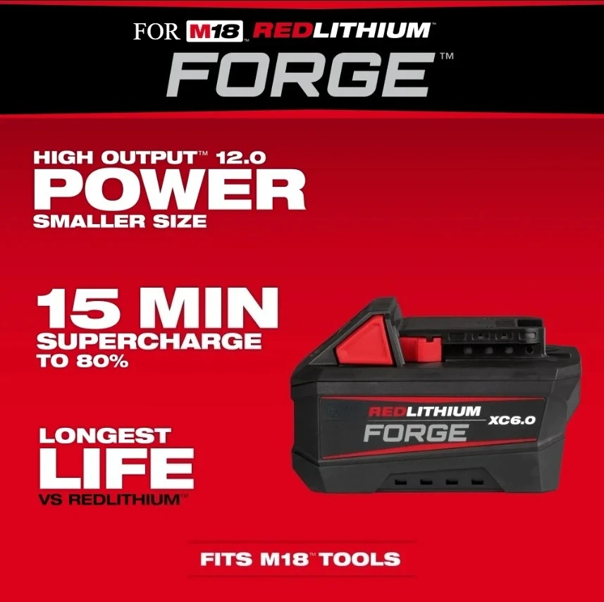 

100% Brand New Replacement Milwaukee M18 18V 6.0Ah High Output Lithium-ion Battery for Milwaukee M18 Power Tools