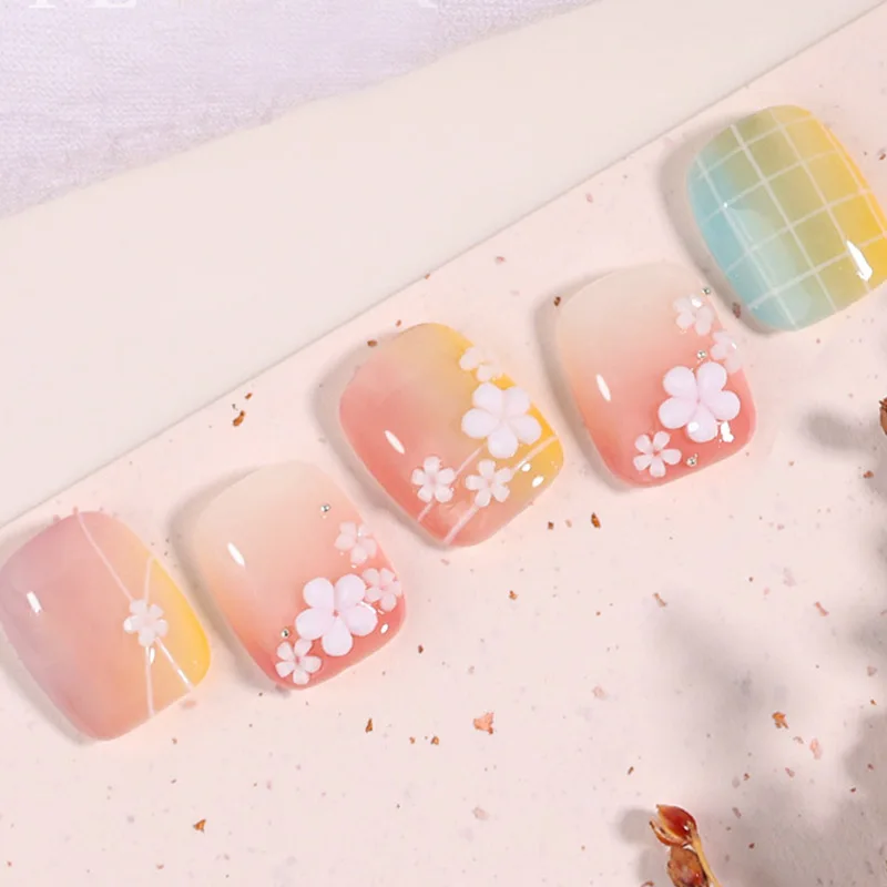 UV Sensível Cor-Mudando Nail Art, Macaroon Florets, Flor, Coração, Luz solar, Kit Acessório 3D, Unhas Decorações