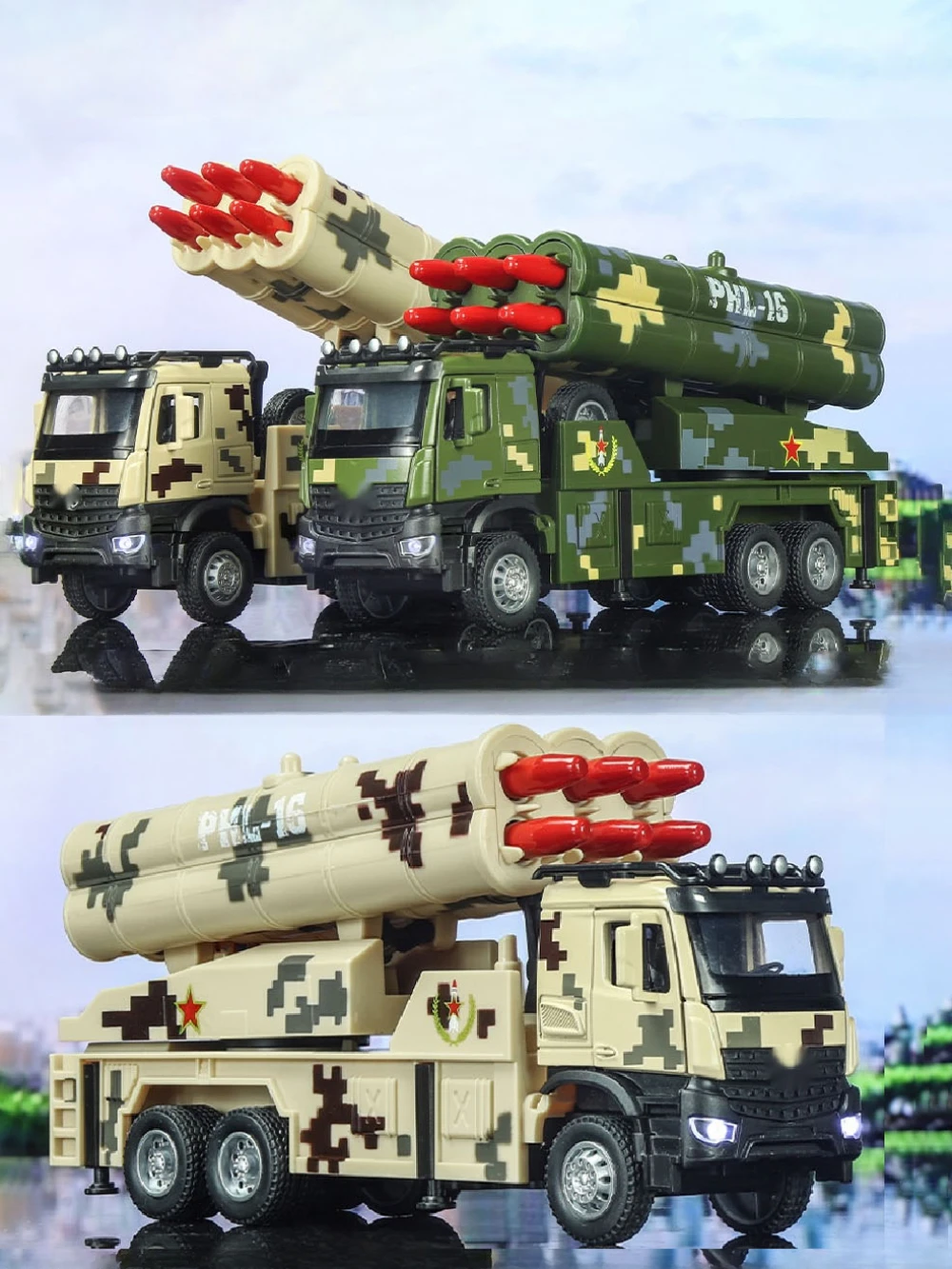 

1/32 PHL-16 Remote Rocket Artillery Model Toy Car Missiles Can Be Launched Alloy Armed Vehicle Models Toy Collection Kid Gifts