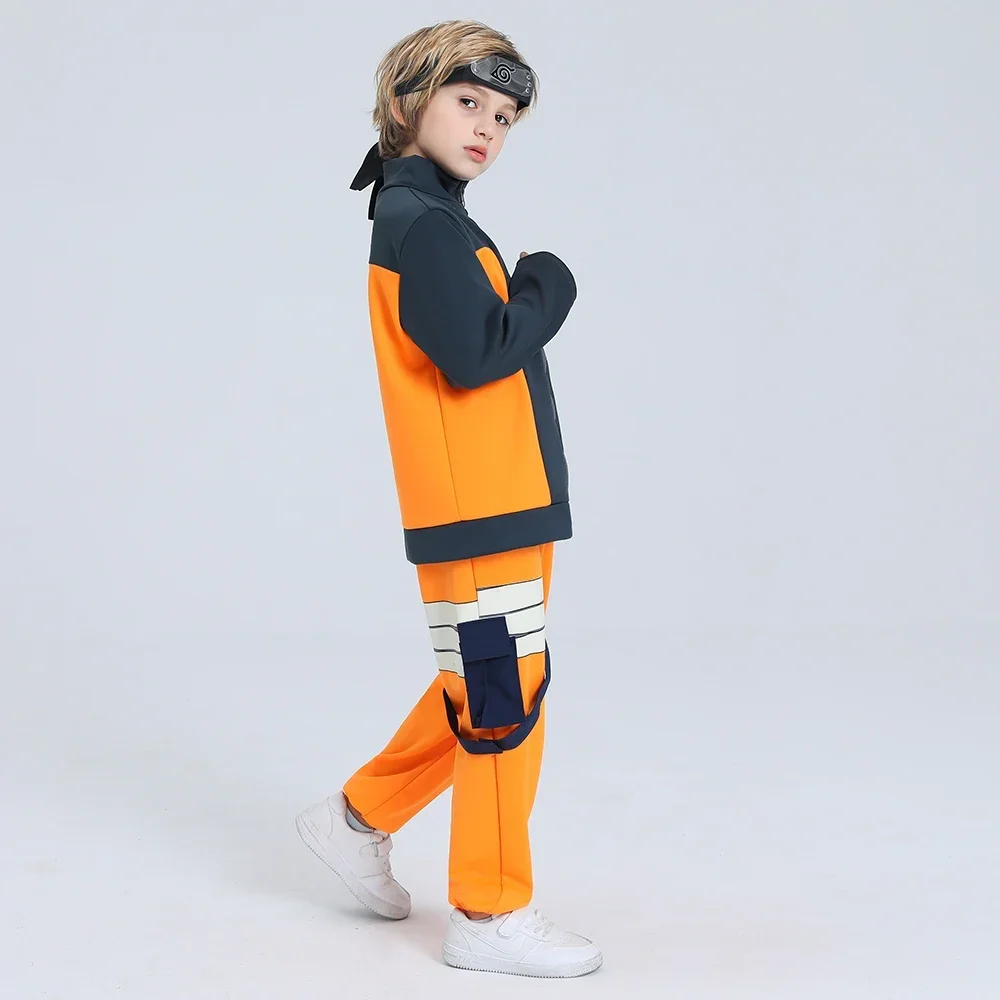 Luxe Jongens Anime Ninja Cosplay Kostuum Kinderen Verkleedkleding Halloween Carnvial Verkleedpartij Outfit