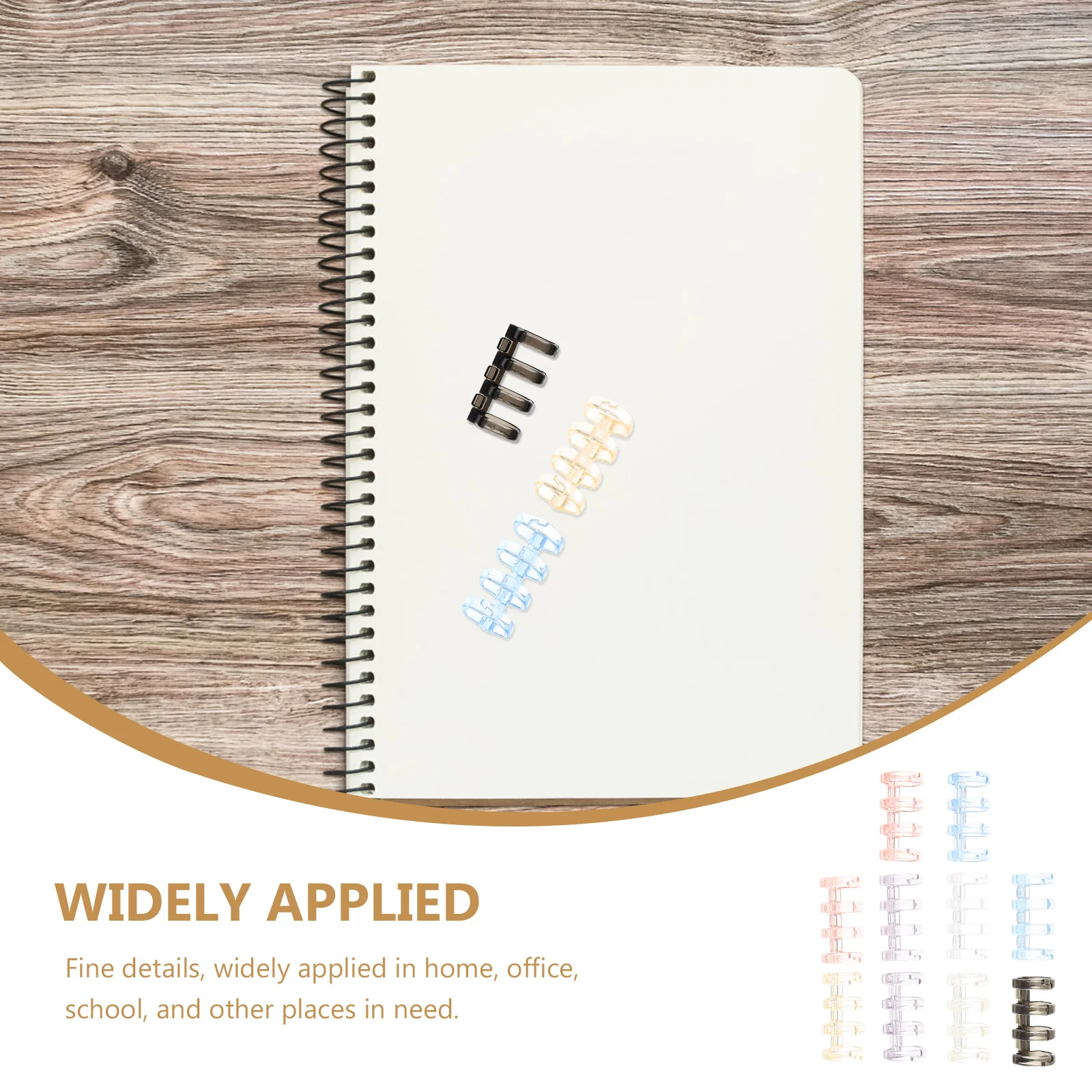 Carpeta de cuatro agujeros, Clip de anillo de carpeta de plástico liso a presión para libros, álbum de recortes, organización de archivo, suministros de papelería, 10 Uds.