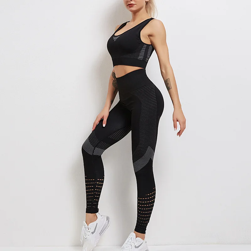 

Fitness Clothes Sports Vest Leggings Leg Bundle Yoga Nine-point Pants Women's Yoga Suit Set