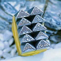 Geometric Flower Pattern Metal Stamping Punch Leather Embossing Silver Carving Jewelry Bracelet Craft DIY Tool Custom Logo