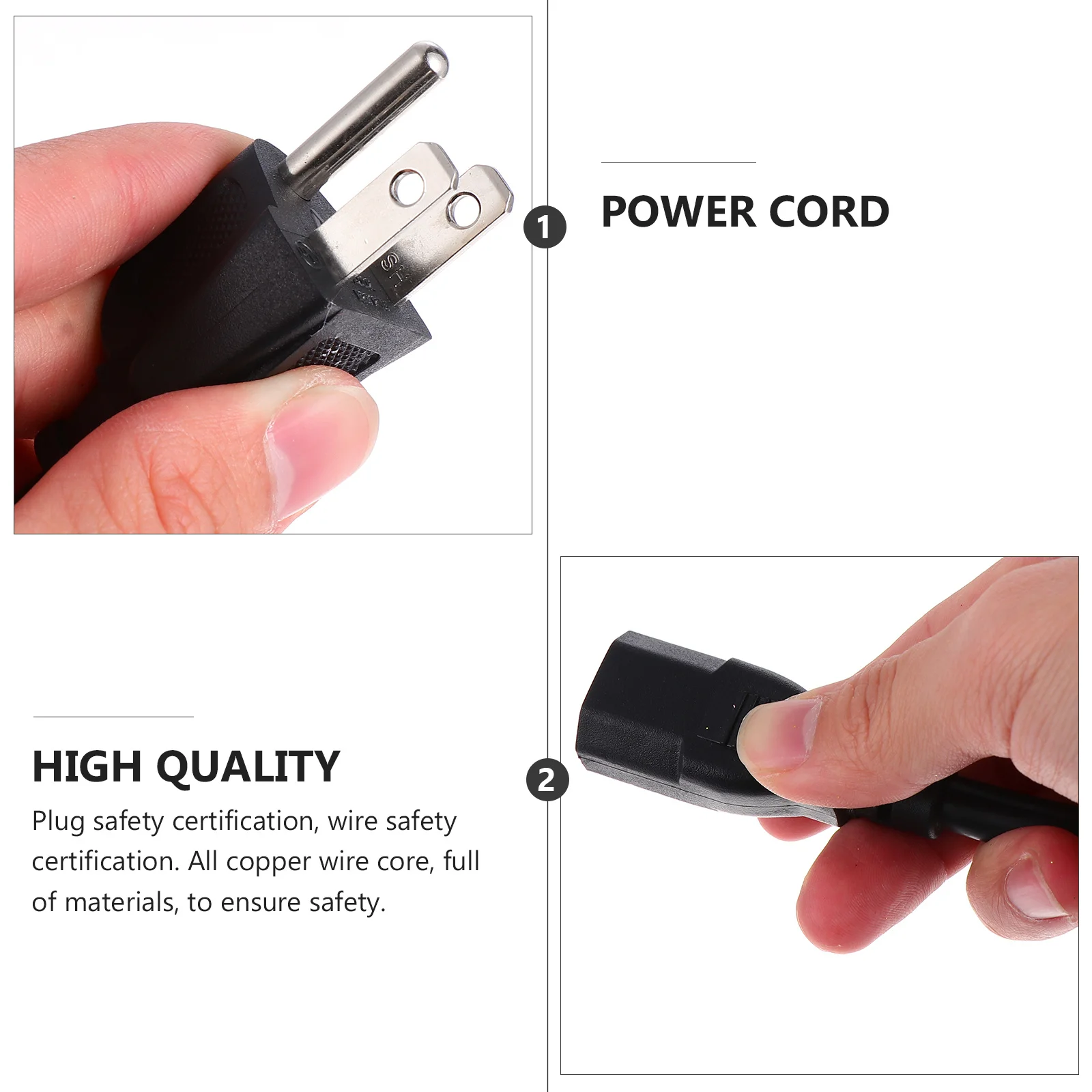 

16Awg 3-Prong Us Plug Power Cable For Display Rice Cooker Computer Monitor Printer Led Projector Indoor Extension Cord Power