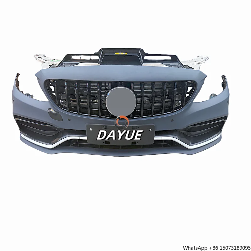 

2016-2022 for C-Class 205 C63 Front Bumper with Radiator Kit Plastic+ABS Bolt-On High Quality