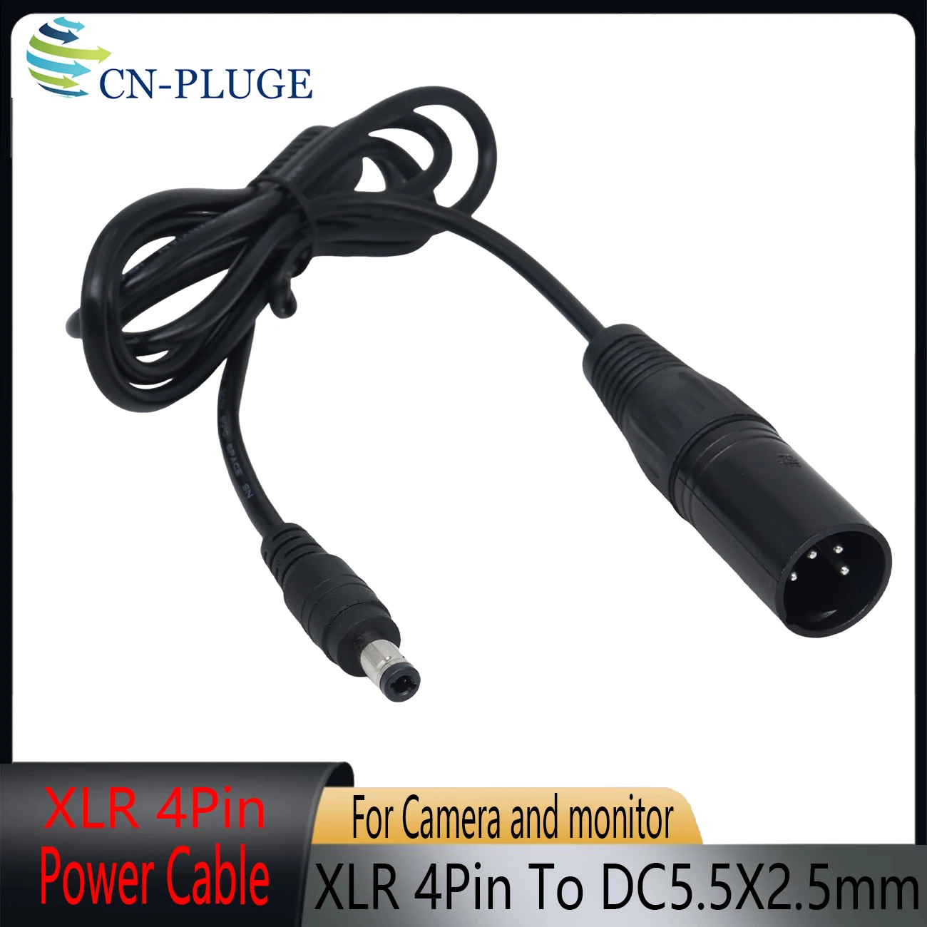 4Pin XLR Male to DC 5.5X2.5mm DC Plug Power Cable