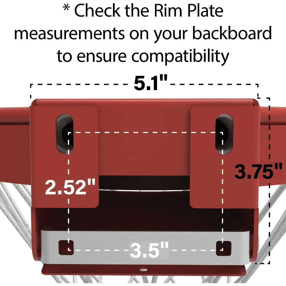 Professional 18 Inch Basketball Hoop with Slam-Proof Steel Rim, Double Spring Action for Outdoor Courts & Driveways