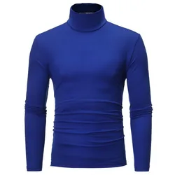 1pcs Men Thin Warm Tops Men's Autumn Long-sleeved Thermal Underwer Male High Collar Fashion T-shirt
