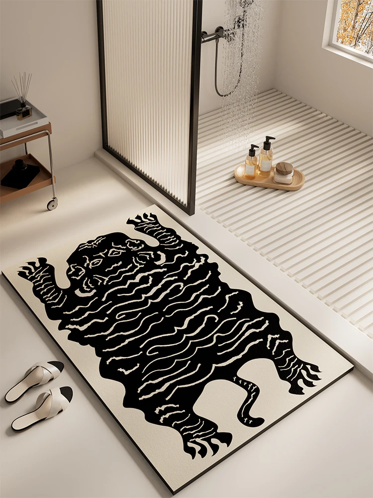 

Batoom Anti-Slip Absorbent Mat Home Toilet Entrance Door Mat Batoom Carpet Square Simple Sle Home Use Rug Water Absorption