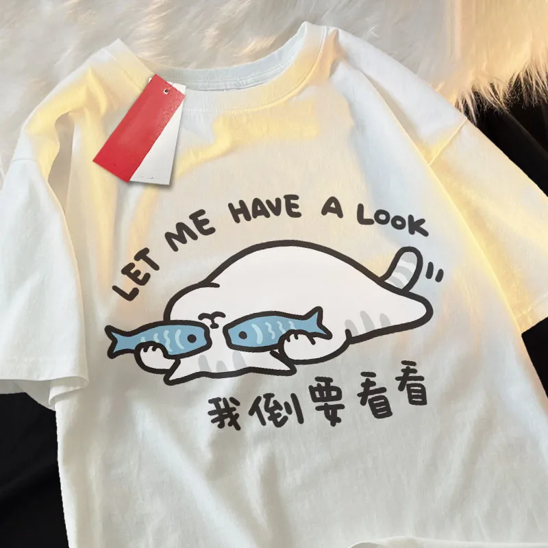 Retro Cute Style Printed Plus Size Loose Short-sleeved T-shirt Pregnant Women Summer Round Neck Top