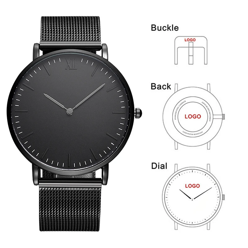 

1 Piece Watch Custom Own Style Company Name Private Label Design Men Watch Add Your Logo Watch Personalized