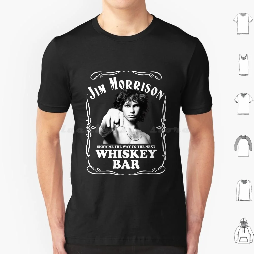 Jim Morrison Show Me The Way Whiskey Label Design T Shirt Big Size 100% Cotton Jim Morrison Vintage Band Setup Official Jim