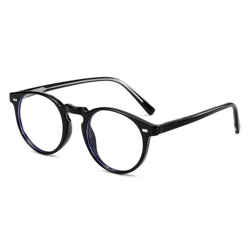 GSBJXZ TR90 Blue Light Blocker Round Nearsighted Eyeglasses Women Men Student Optical Glasses Prescription 0 -0.5 -0.75 To -6.0