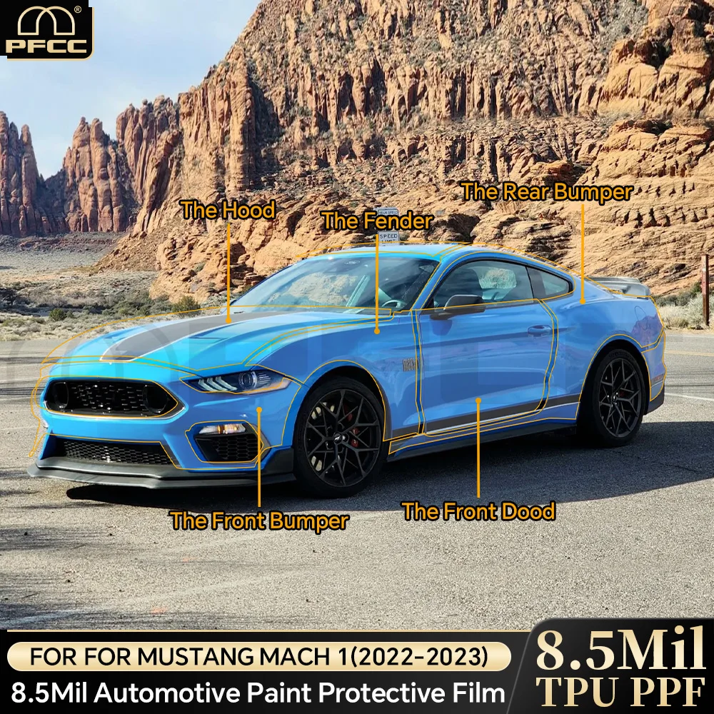

TPU Pre Cut Sticker for Ford Mustang Mach 1 2022 2023 PPF Transparent Clear Kit Car Paint Protection Film Styling Body Decal