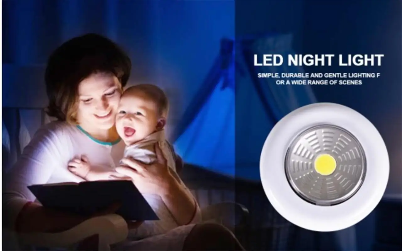 1/3pcs LED Touch Sensor Night Lights alimentazione a batteria applique autoadesive lampada da notte dimmerabile portatile rotonda decorazione della stanza