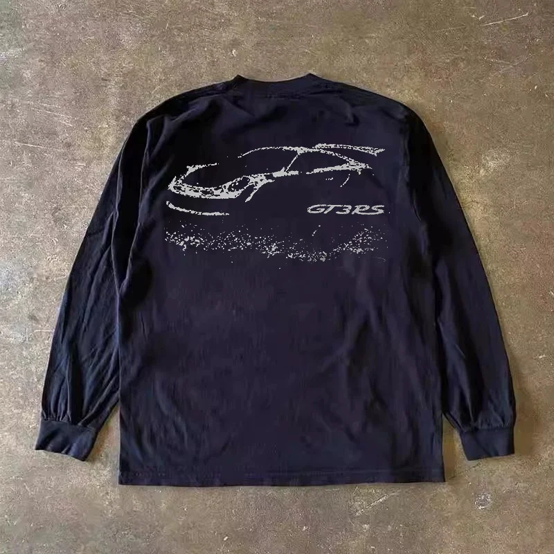 Long Sleeve 310 Pure Cotton Men's T-Shirt Upward Hero Non-Light American Style Couple's T-Shirt Youth Loose Fit Printed Tee