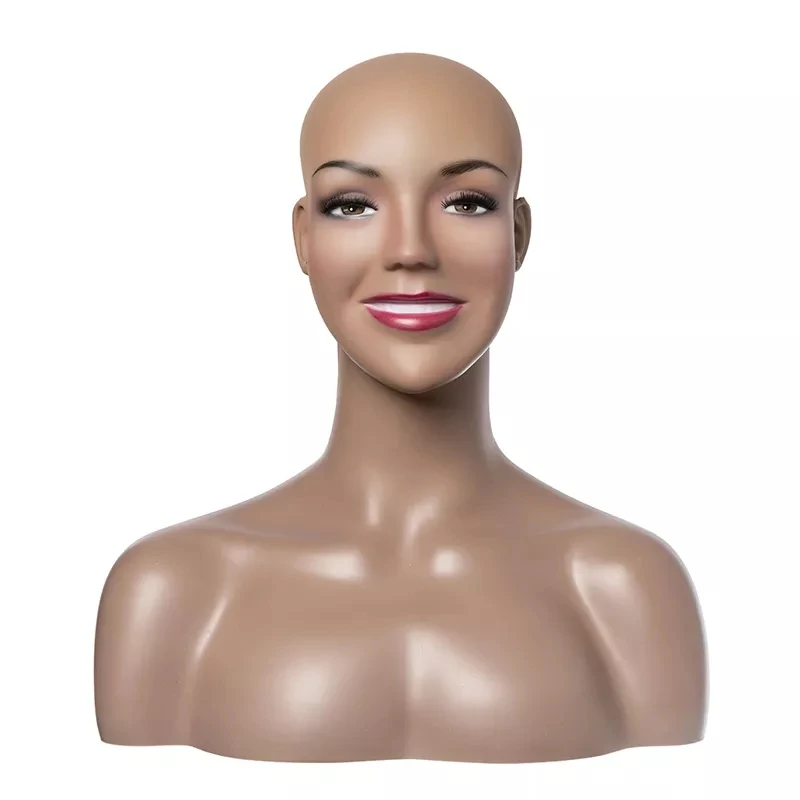 H1142-S2 New Smiling Mannequin Female Smiling mannequin Wig Head Realistic Makeup Fiberglass Female Smiling