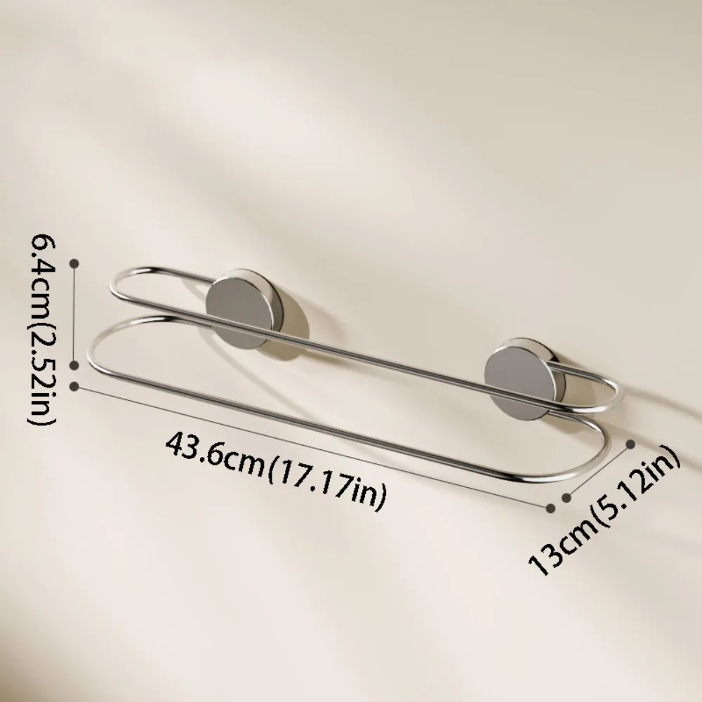 

Stainless Steel Stainless Steel Towel Holder Space Saving No Drilling Double Bar Towel Holder Multi Functional Wall Mounted