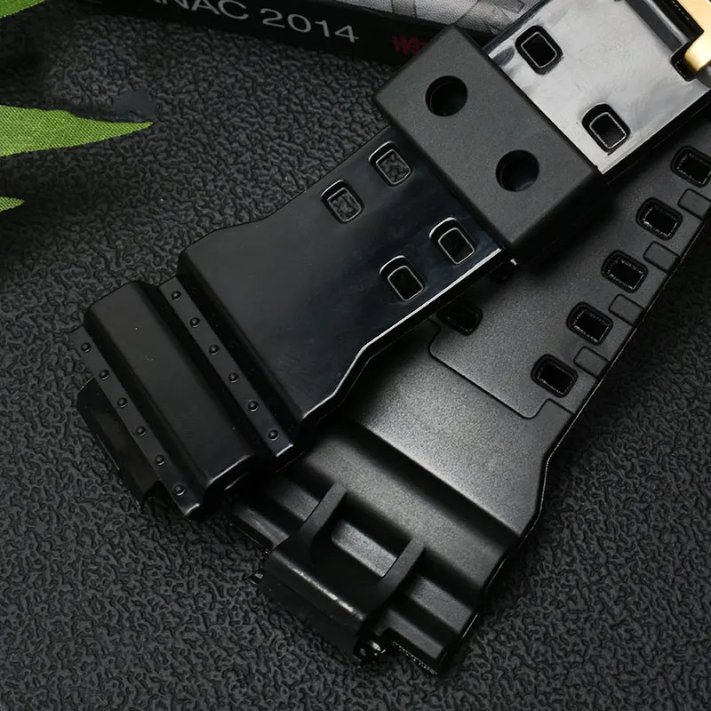 حزام ساعة ذهبي أسود من سلسلة gsck ، مناسب لساعة كاسيو ، من من من GD120GA ، راتنج سيليكون ، رياضة ، 16