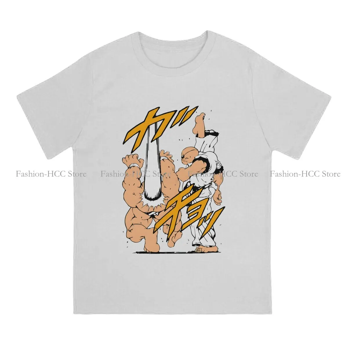 Doppo Orochi Vs Taketsurugi O Neck TShirt Baki the Grappler Anime Classic Polyester T Shirt Men Clothes