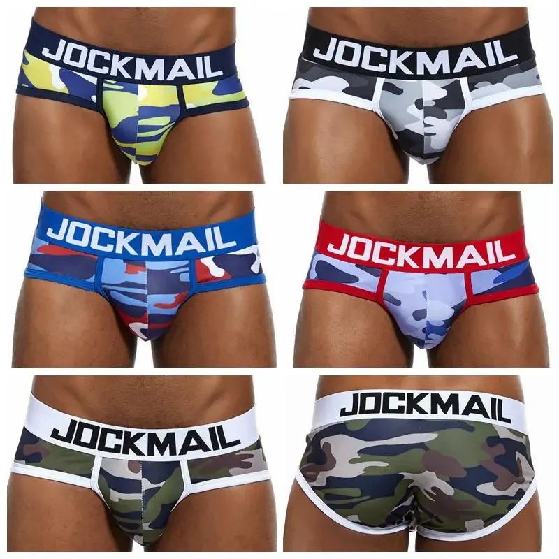 JOCKMAIL Brand Camouflage Printed Men Underwear cueca masculina Sexy U Convex Men briefs calzoncillos hombre slips Male Panties