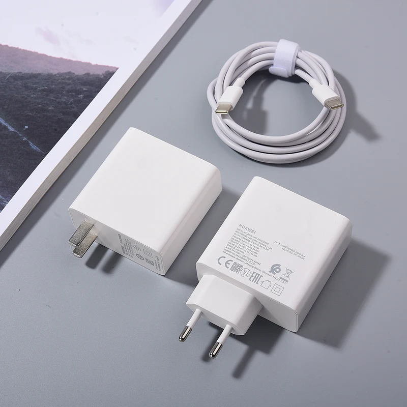 HUAWEI Matebook D16 15 14 13 X/D/E Pro Charger 65W PD Fast Charge EU/US Power Adapter 1.8M USB Type C Cable For Magic D14 D15