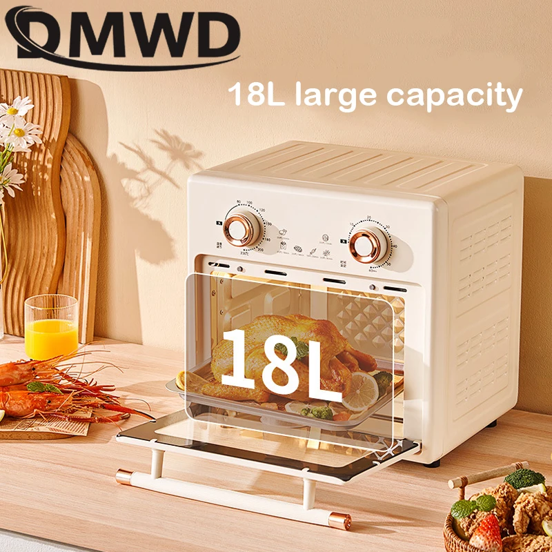 DMWD 1200W Electric Oven Integrated Steam Baking Frying 18L Bread Maker Cake Pizza Breakfast Baking Machine Timer Roaster Grill