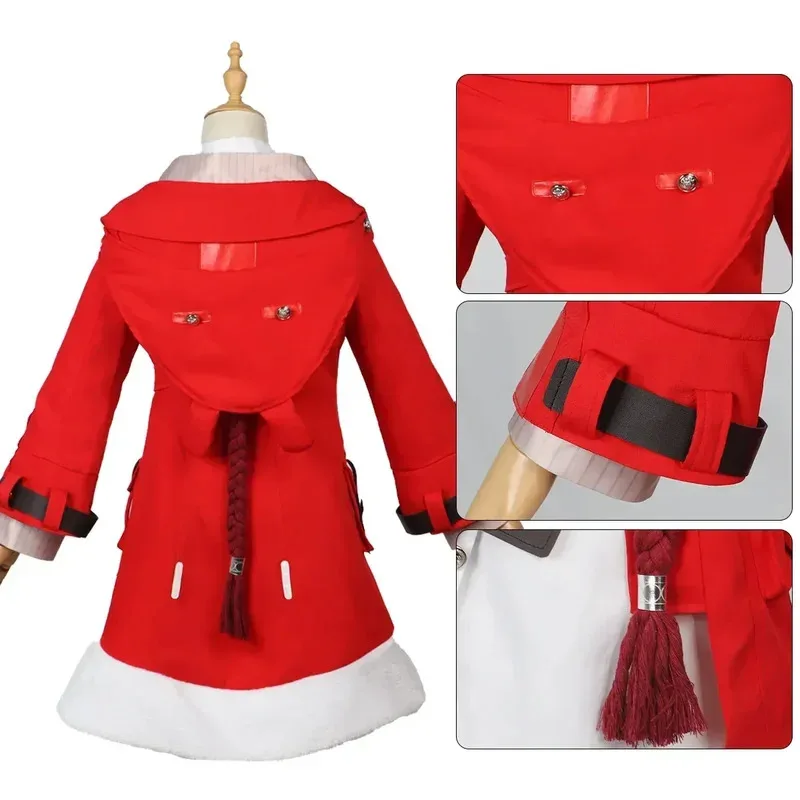 Wetrose】em estoque fantasia de cosplay clara honkai star rail clara conjunto peruca casaco anime jogo roupas de festa dia das bruxas papai noel natal