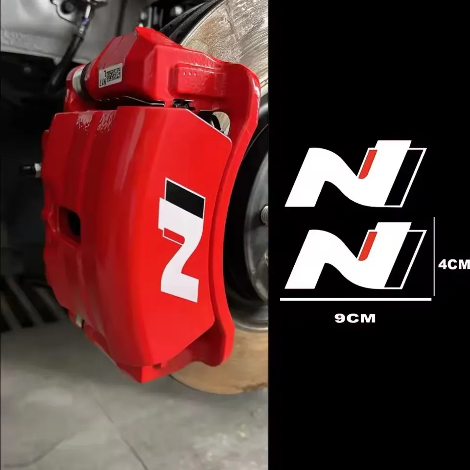 2x Adesivos para Carro N Performance, Decalques de Freio de Roda Automotivos, Vinil de Alta Temperatura, Fita Modificada I30N I20N