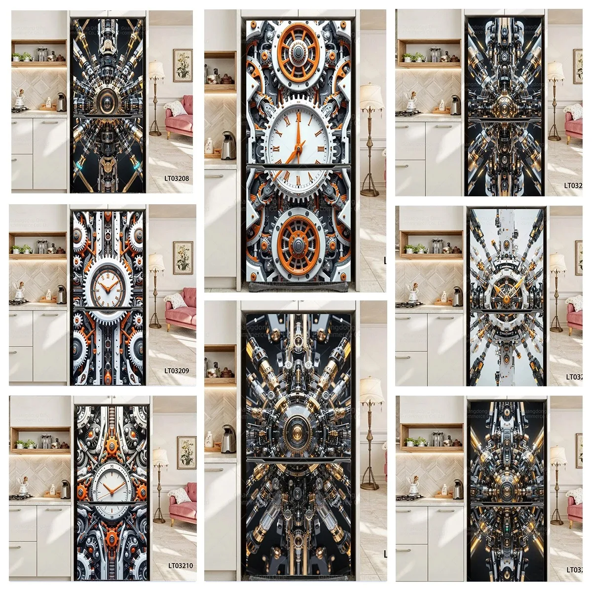 

Tech Sense Full Refrigerator Door Cover Wallpaper Self-Adhesive Sticker for Home & Door Decoration Wall Decals