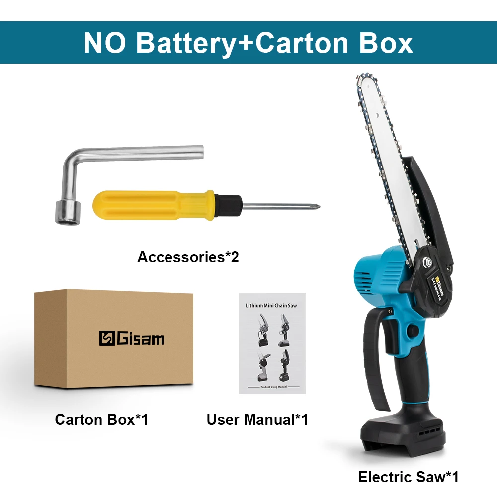 8 Inch Brushless Chain Saw Handheld Pruning Chainsaw Without Battery Woodworking Electric Saw Power Tool For Makita 18V Battery