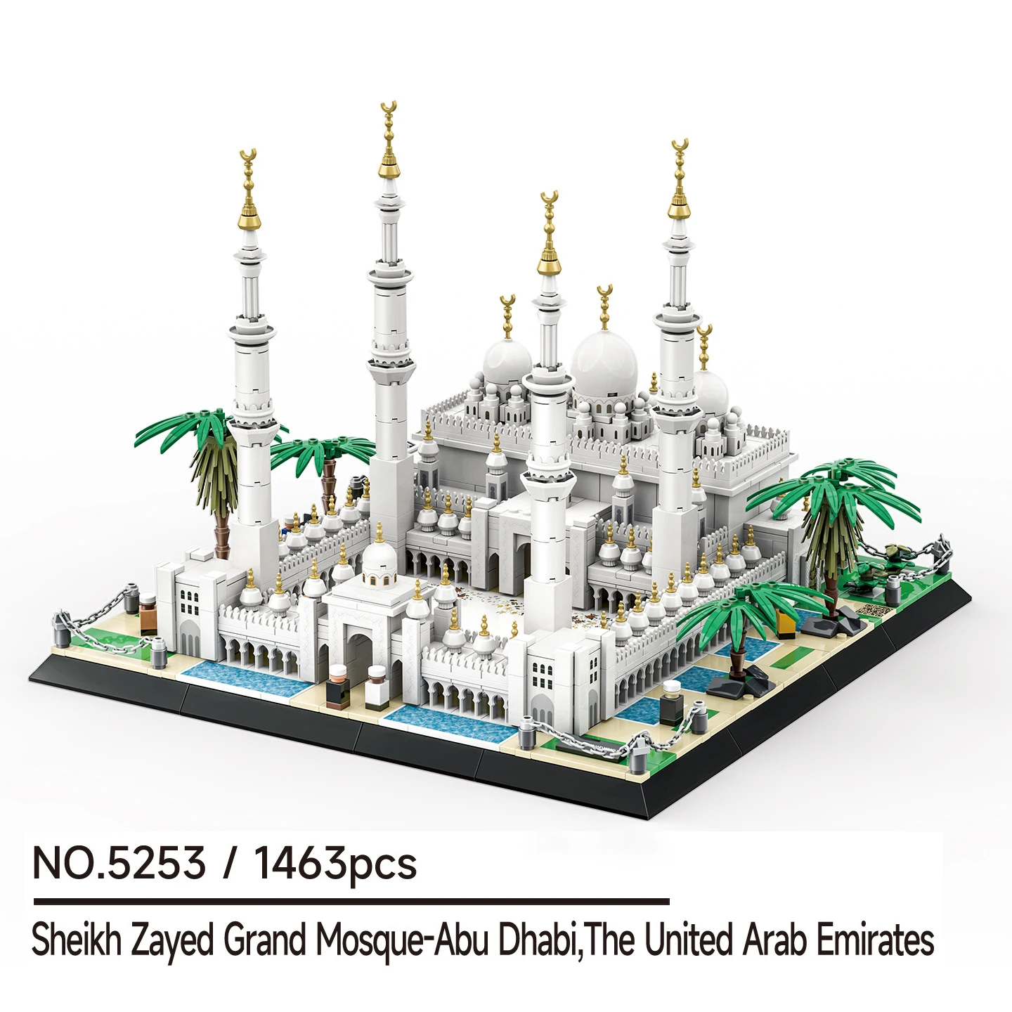 1463PCS Creatieve Sheikh Zayed Grand Moskee-Abu Dhabi Bouwstenen Architectuur Bouw Bricks Speelgoed Cadeau Voor Volwassen Kinderen