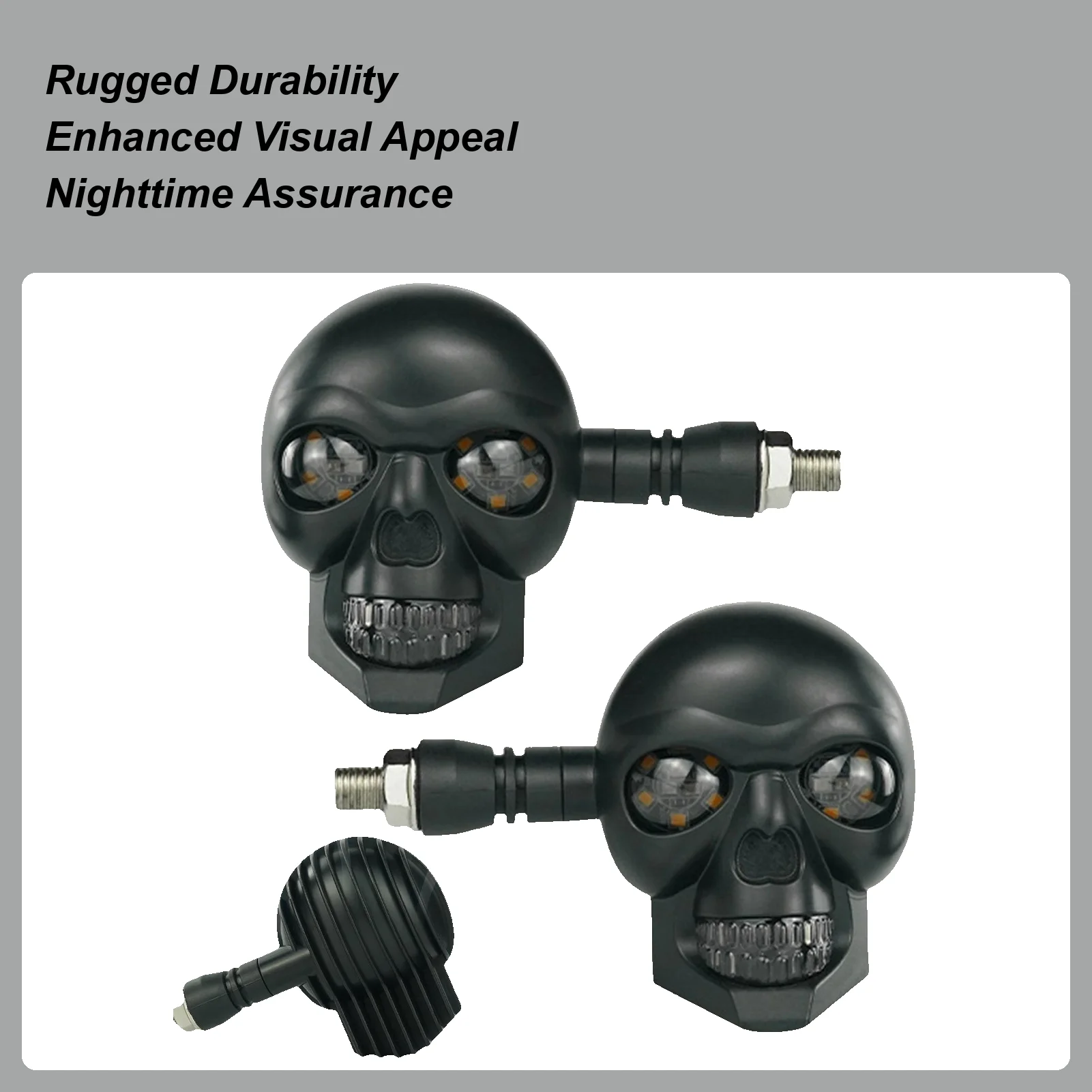 Motorcycle Indicator Lights 12V Universal Waterproof Skull Shape Lamp Motorcycle Turn Signal Light For Riding Mountain Camping