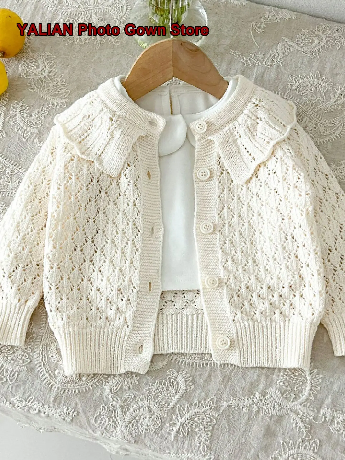 Infant Knit Cardigan Baby Girl Kids Spring Autumn Round Neck Knit Top Solid Color Soft Outwear Girls