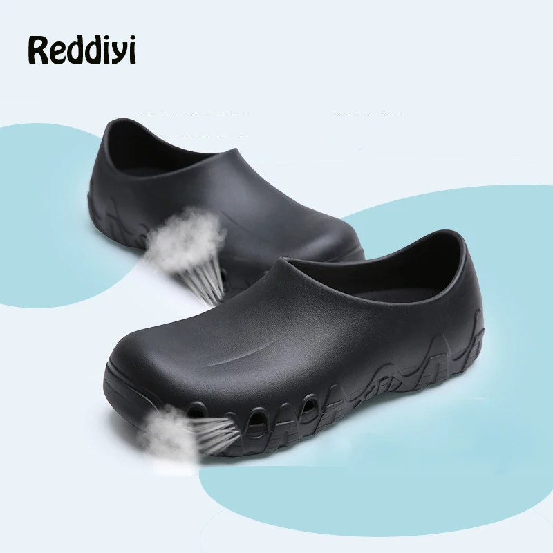 Scarpe da cuoco Unisex EVA antiscivolo impermeabile a prova di olio Hotel Kitchen Work scarpe antinfortunistiche leggere e traspiranti per la fabbrica di alimenti