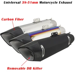 Universal 51mm Motorcycle Exhaust Pipe Carbon Fiber Escape Modified Muffer DB Killer For ZX25R CB500F DUKE 790 GSX-S 750 S1000RR