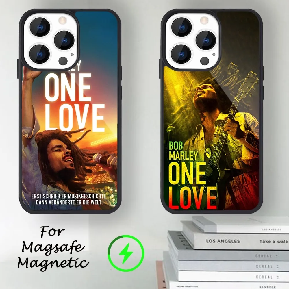 Movie Bob Marley One Love Phone Case For iPhone 14 13 12 11 15 Pro Max Magsafe Magnetic