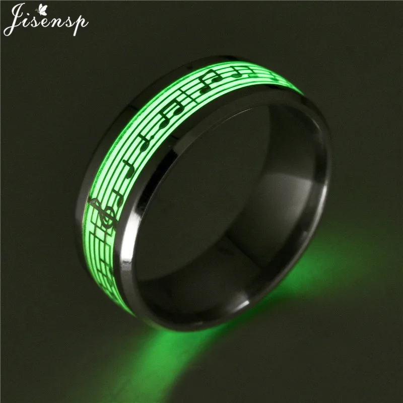 2026 Stainless Steel Glowing In Dark Heart Finger Rings for Men Women Punk Music Dragon Luminous Ring Couple Jewelry Anel view 3