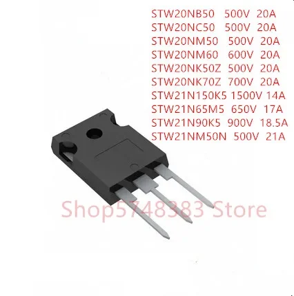 10PCS/LOT STW20NB50 STW20NC50 STW20NM50 STW20NM60 STW20NK50Z STW20NK70Z STW21N150K5 STW21N65M5 STW21N90K5 STW21NM50N TO-247